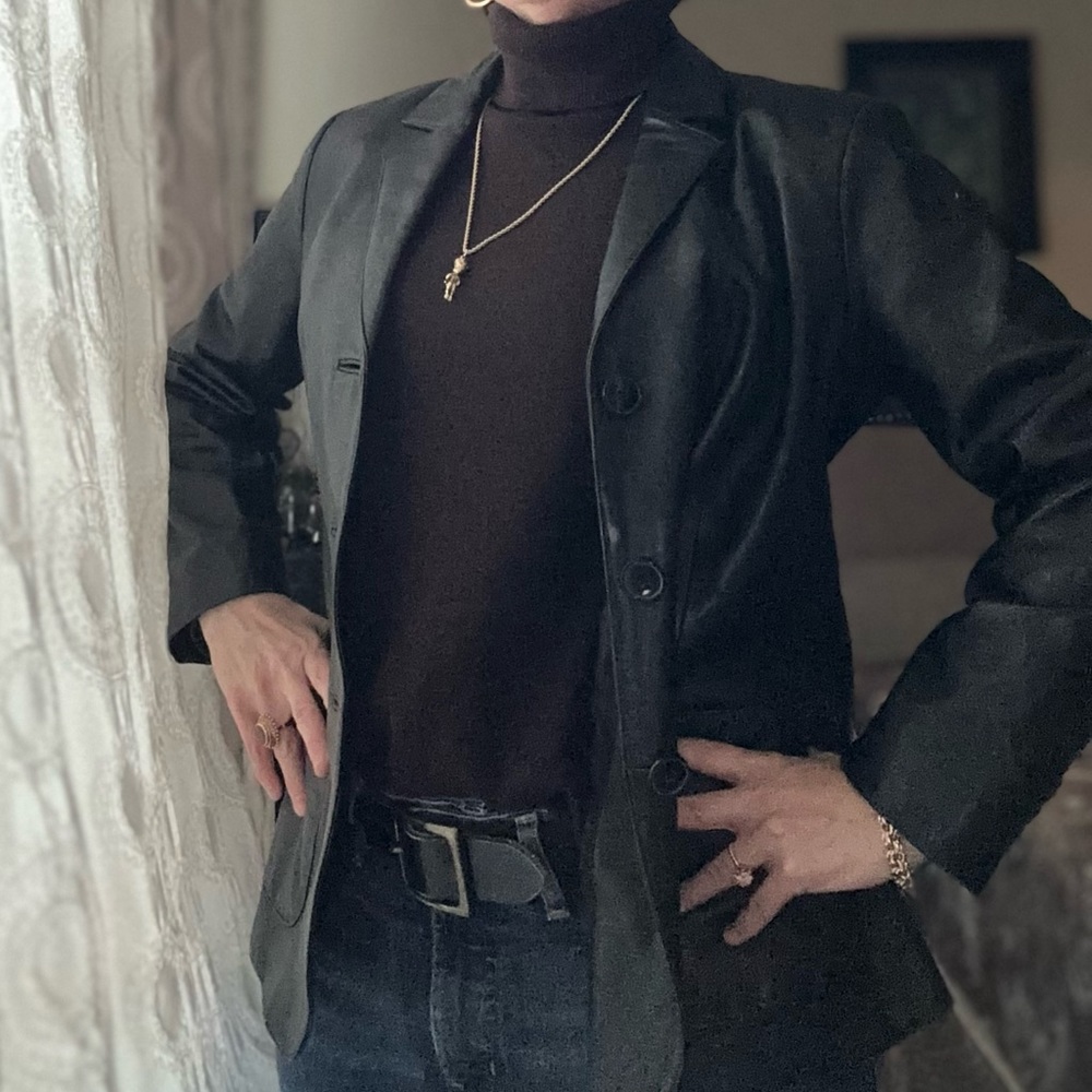 Like new black lambskin blazer
